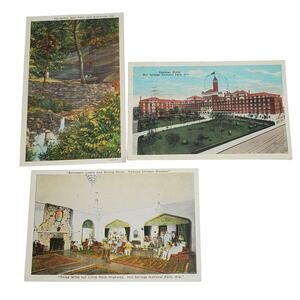 3 Arkansas Postcards The Spring Bella Vista Eastman Hotel Belvedere Lobby & Dine